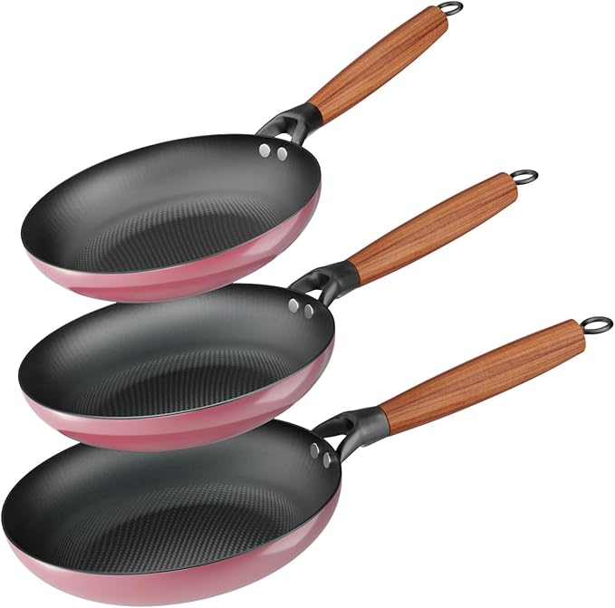 YUTANN Nonstick Frying Pan Set, 8" 10" 12" Ceramic Frying Pans, Pre-seasoned Cast Iron Pan Cookware Set with Removable Handle, Dishwasher Safe, Free of PFAS & PFOA, Compatible with All Stovetops
