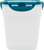 Rachael Ray Leak-Proof Stacking Container Food Storage Bin Set, 20-Piece, Clear with Teal Lids