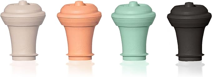 Vacu Vin Wine Saver Vacuum Stoppers - Airtight Seal for Opened Bottles to Preserve the Freshness Up to 10 Days - Easy to Use Perfect for Every Occasion, Set of 4 - Multicolor