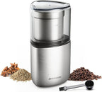 SHARDOR Electric Coffee Bean Grinder, Spice Grinder, 1 Removable Bowl with Stainless Steel Blade, Silver