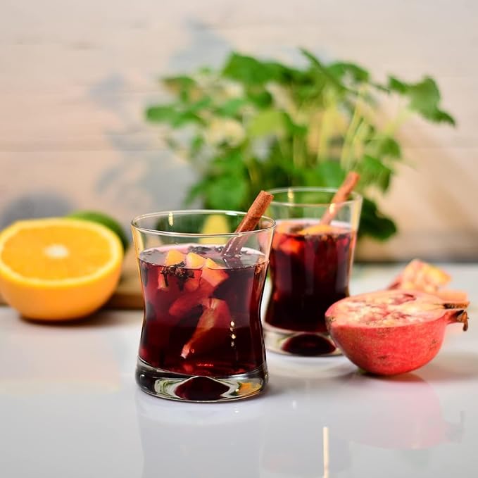 Krosno Whiskey Sour Glasses Old Fashioned Bourbon Cognac Brandy | Set of 6 | 9.8 oz | Cocktails Drinks Water Juice Scotch Irish Liquor Whisky | Made in Europe