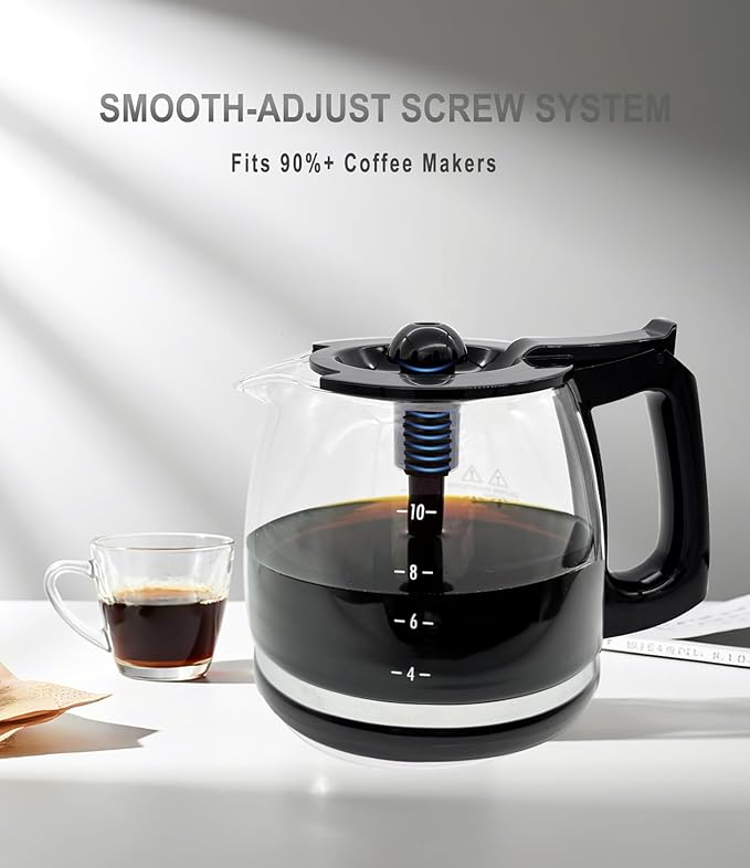 universal coffee pot replacement for 12 cup coffee maker, Compatible with Mr Coffee, Black&Decker, Hamilton Beach& most brand coffee maker in market, pls refer to detail for compatibility.