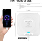 USB Coffee Mug Warmer: Candle Wax Warmer Smart Electric Cup Warmer Charge for Phone Home Desk Office Use Beverage Heating Plate with Gravity Switch for Hot Cocoa Milk Tea Water White