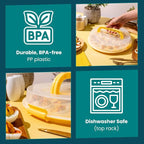 Classy Deviled Egg Carrier with Lid & Handles - Portable Egg Tray Platter for Holidays & Parties - Dishwasher-Friendly - Yellow