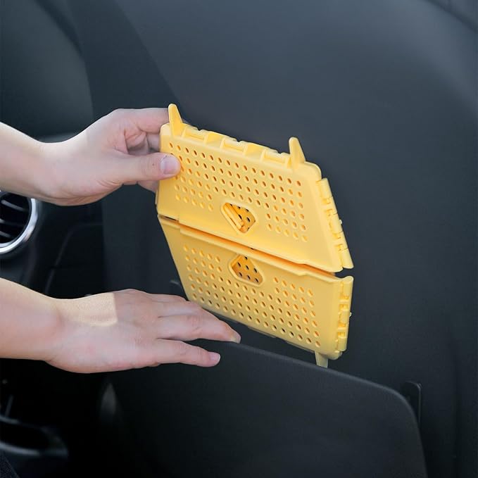 Plastic Collapsible Colander - Foldable Drain Basket with Resting Feet - Kitchen Food Strainer for Pasta, Fruit, Vegetables - Space-Saving, BPA-Free, Dishwasher Safe (Yellow&Black)