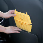 Plastic Collapsible Colander - Foldable Drain Basket with Resting Feet - Kitchen Food Strainer for Pasta, Fruit, Vegetables - Space-Saving, BPA-Free, Dishwasher Safe (Yellow&Black)