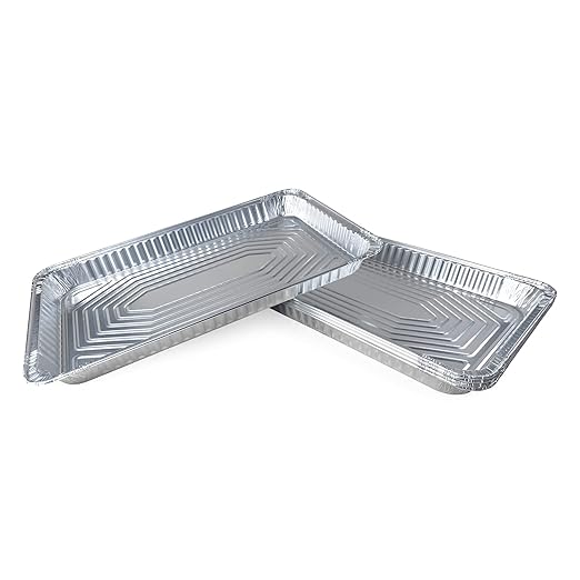 IDL Packaging Full Size Aluminum Steam Table Pans - Shallow, 21" x 13" x 1.5" (pack of 5) - Disposable Foil Pan for Grilling, Roasting, BBQ, Cooking, Baking, Freezing