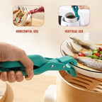 Multi-Purpose Anti-Scald Bowl Holder Clip for Kitchen, 2 Pcs Silicone Non-Slip Heat Insulation Anti-Scald Clip, Hot Bowl Dish Plate Gripper Clips Tongs Clamp Holder, Hot Pan Gripper Tool (Red+Green)