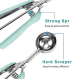 Small Cookie Scoop 1 Tbsp, Size #60 Cookie Dough Scoop, 1 Tablespoon Cookie Scoop for Baking, Mint, Spring-Loaded Scoop, Comfortable Grip