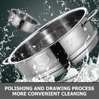 HEMOTON Stainless Steel Stackable Steamer Basket: 22cm Metal Steamer Pot Insert Pan Steaming Cookware for Dumpling Eggs Bun Dim Sum Meat Fish Rice Vegetable