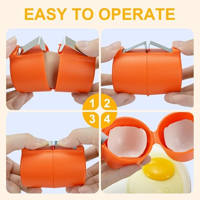3PCS Egg Shell Opener Egg Cracker Tool for Raw Eggs Egg Topper Cutter Hard Boiled Egg Peeler Cube Egg Separator Stainless Steel Eggshell Breaker Multifunctional Raw Eggs Cracking Tool Kitchen Gadgets