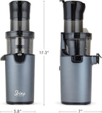 Shine SJX-1 Easy Cold Press Juicer with XL Feed Chute and Compact Body, Gray