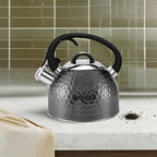 Copper Tea Kettle Stainless Steel Teapot Whistling Kettle Unique Button Control Kettle Outlet Loud Whistle Food Grade Teapot 3.2 Quart / 3 Liter Black