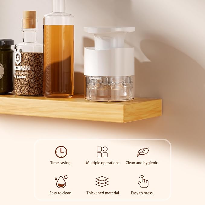 Cherry Pitter Multiple, Push Type Cherry Corer Multiple, Kitchen Cherry Jam 7 Holes Multi Pitter Tool, 7-in-1 Cherry Seed Remover Quick Portable Cherry Pitting Tool (White)