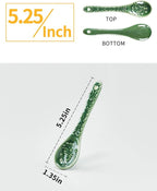 Christmas Tree Coffee Spoons, Ceramic Teaspoons, Small Spoons for Espresso, Dessert, Tea, Stirring, Dishwasher & Microwave Safe, Green, Set of 6