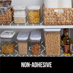 GORILLA GRIP DripGuard Drawer and Shelf Liner for Cabinet, 24x240 Inch, Slip Resistant Non Adhesive Protection for Kitchen, BPA Free Smooth Surface Plastic Liners for Cabinets, Drawers, White Gray