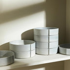 Stone Lain Bao 4-Piece Pasta Bowl Set Stoneware, Blue-Grey