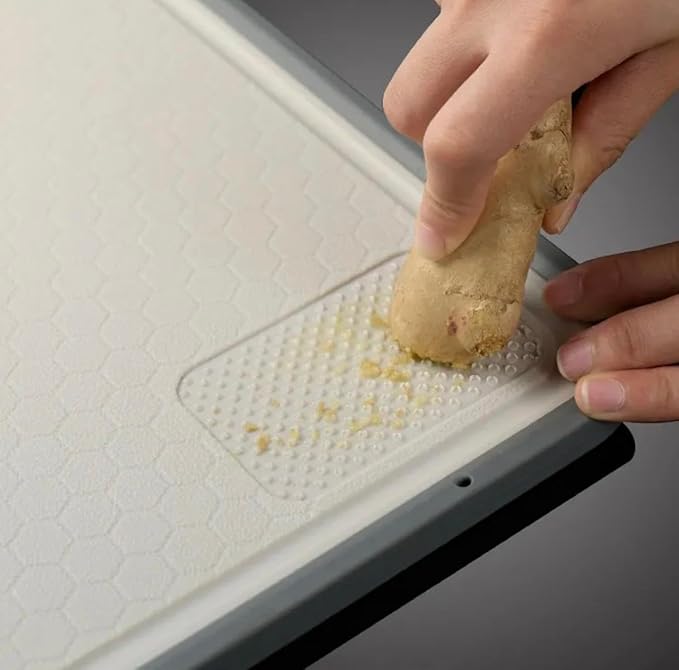 Double sided cutting board, 304 stainless steel cutting board for kitchen, Non-slip design with juice groove Food-Grade Wheat Straw PP Large Chopping Board for Meat & Vegetables（17×12）Easy to Clean