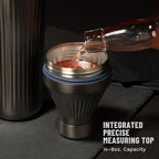 Elevated Craft Diamond Edition Hybrid Cocktail Shaker Set - Premium Vacuum Insulated Gunmetal Black, 28 oz, Includes Built-In Strainer, Precise Measuring Top & XL Polishing Cloth - Martini Shaker