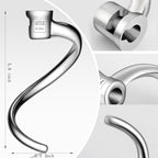 Stainless Steel Spiral Dough Hook Replacement for KitchenAid 4.5-5 Qt. Tilt-Head Stand Mixers.Accessories Compatible for Kitchen Aid K45, K45SS, KN15E1X, KSM75, KSM85PS, KSM88PSQ, KSM90 etc.