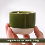 Ceramic Espresso Cups Set, Espresso Coffee Mugs, Special Glazed Demitasse Cups Expresso Coffee Cup for Espresso Machine (Jade Green)