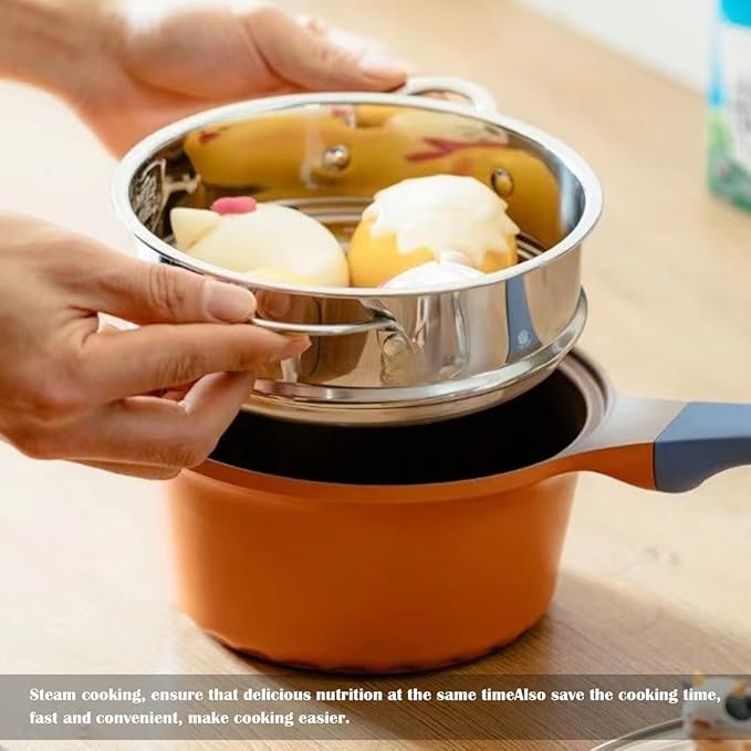 Stainless Steel Steamer Pot 7 Inches Round Cooking Rack Food Steamer Basket Insert for Kitchen Dim Sum Dumplings Bun(18cm)