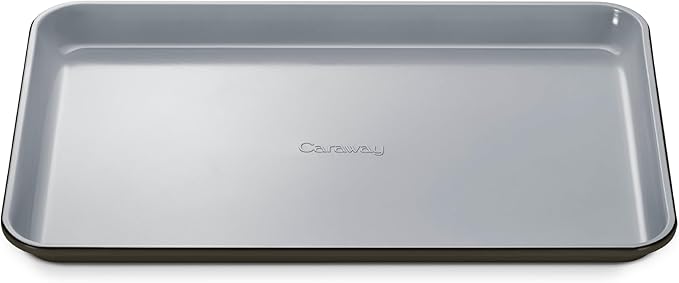 Caraway Non-Stick Ceramic Baking Sheet - Naturally Slick Ceramic Coating - Non-Toxic, PTFE & PFOA Free - Perfect for Baking, Roasting, and More - Medium (15" x 10") - Black