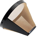 Gold Coffee Filter Reusable #4 Cone Coffee Filters Basket Replacement fits Cuisinart/Ninja Coffee Makers and Brewers (1)