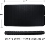 Silicone Dish Drying Mat for Multiple Usage,Easy clean,Eco-friendly,Heat-resistant Silicone Mat for Kitchen Counter or Sink,Refrigerator or Drawer Liner Black 4XL 32 inches x 18 inches