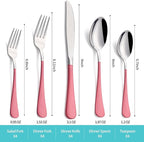 20-Piece Pink Silverware Set for 4, 18/0 Stainless Steel Flatware Cutlery Utensils Set, Include Dinner Knives,Dinner Forks,Dinner Spoons,Salad Forks,Teaspoons,Dishwasher Safe