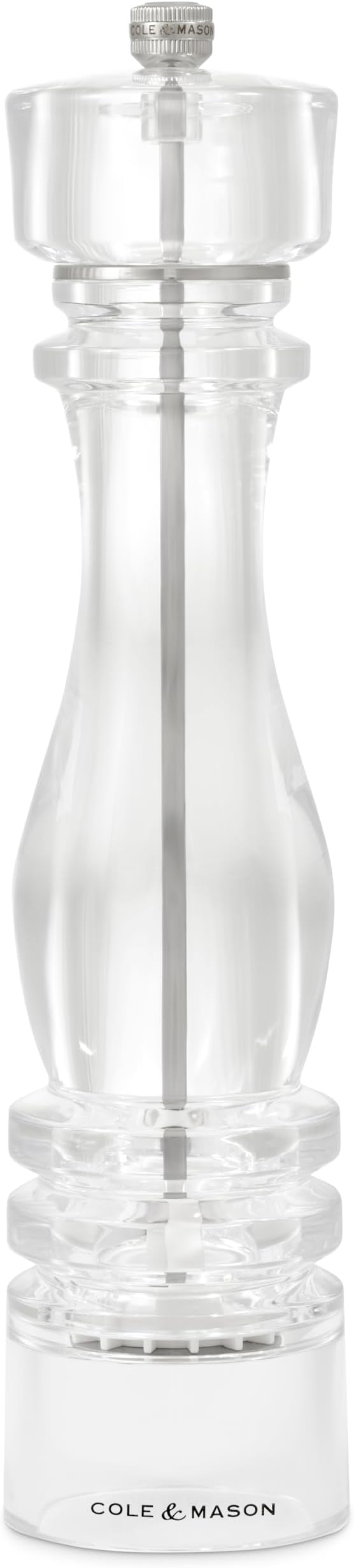 Cole & Mason London Refillable Spice Mill - Kitchen & Home Accessory - Table Salt Grinder - Salt Mill with Ceramic Mechanism - 12", Acrylic