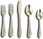 Champagne Silverware Set, 30-Piece Stainless Steel Champagne Flatware, 18/0 Stainless Steel Utensils, Dishwasher Safe, Modern Tableware for Home & Kitchen Dining