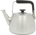 Sur La Table Kitchen Essentials Large 2 QT Heavy Gauge Brushed Stainless Steel Whistling Tea Kettle