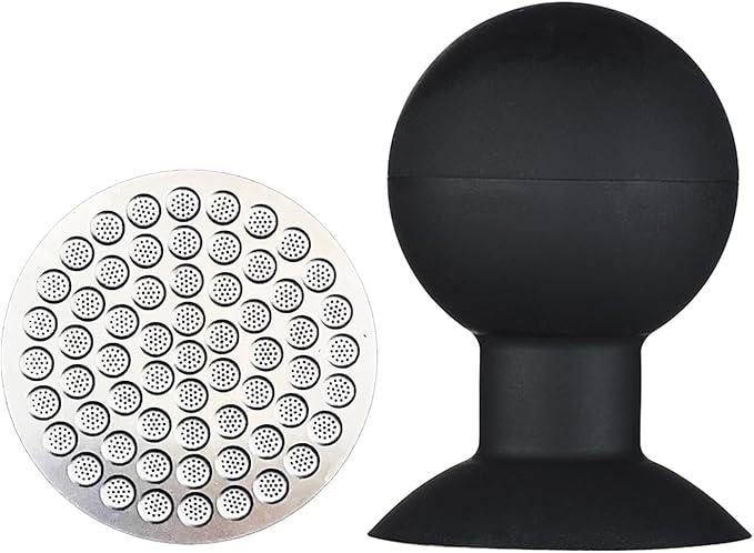 Puck Screen Reusable Mesh Coffee Filter for Espresso Portafilter Basket with Silent Puck Screen Ejector Coffee Grounds Remover Knock-Free Air Blower Kit (51mm)