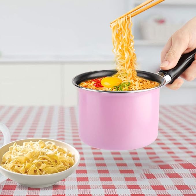 Mini Saucepan, 0.5QT Pink Nonstick Butter Warmer with Handle 2 Pour Spouts Multi Milk Pot Stockpot Practical Small Melting Pot