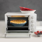 Fun Elements Pie Pan, 9 Inch Ceramic Pie Dish, Deep Dish Pie Pan with Lace Emboss, Ruffled Pie Plate for Baking, Thanksgiving Christmas Gifts, Set of 2, Blue