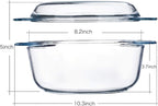 NUTRIUPS Medium Round Glass Casserole Dish with lid,2.5 L Covered Glass Casserole with Lid, Microwave and Oven Safe