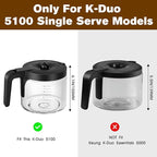 Coffee Maker 12-Cup Glass Coffee Pot Replacement Keurig K-Duo 5100 Single Serve K-Cup Pod & Carafe Coffee Maker (NOT Fit Other Keurig K-Duo Carafe Replacement)