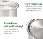 CaKE 3PCS Stainless Steel Food Storage Containers Set With Lids Canister Kitchen Appliances Dishwasher Safe Premium South Korea