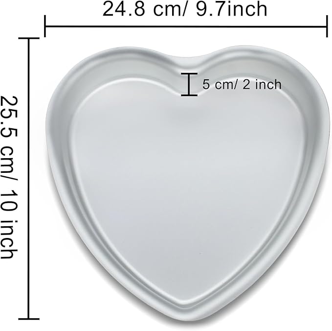 9 Inch Heart Shaped Cake Pan Set of 2, Aluminum,2 Inch Deep, Heat-Resistant Baking Cake Pan for Wedding, Party, Family Occasions, Chocolate, Bread. (9 x 2 Inch,Set of 2)