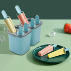 HOMQUEN Popsicles Molds, 8 Piece Ice Pop Mold, Reusable Easy Release Ice Cream Mold for kids, Many Shapes Homemade Popsicle Molds, DIY Popsicle Maker, BPA Free (8 Cavities-Blue)