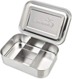 LunchBots Small Protein Packer Bento Box - Extra Small Divided Stainless Steel Snack Container - 4 Sections for 1-2oz of Nuts, Meat, Cheese, Finger Foods - Dishwasher Safe - Stainless Lid