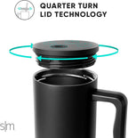 Simple Modern 30 oz Trek Tumbler with Handle and Straw Lid | Cup Holder Friendly Insulated Stainless Steel Travel Mug | Winter White