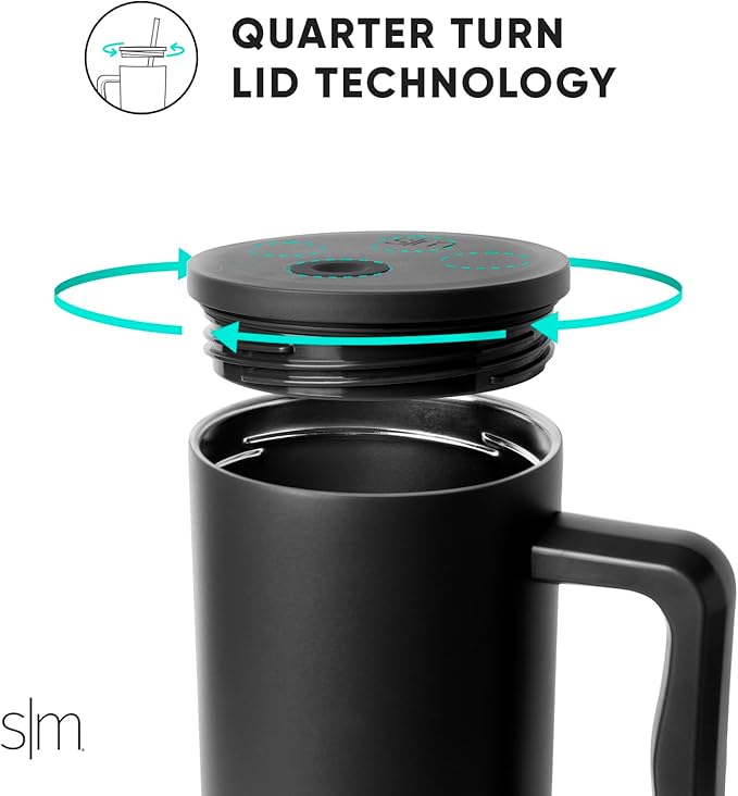 Simple Modern 30 oz Trek Tumbler with Handle and Straw Lid | Cup Holder Friendly Insulated Stainless Steel Travel Mug | Winter White