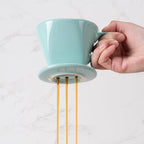 Pour Over Coffee Maker, Pour Over Coffee Dripper with 3 Holes Flat Bottom, Ceramic Drip Coffee Pour Over, Coffee Accessories for Travel, Camping, Office, Home(Green)
