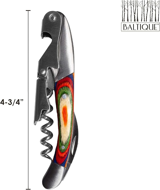 Totally Bamboo Baltique Marrakesh Collection Waiter's Friend Wine Key for Servers, Multifunctional Wine Opener with Corkscrew, Foil Cutter and Bottle Opener