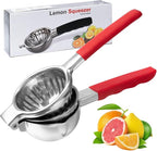 Lemon Squeezer Stainless Steel Citrus Juice Press Squeezer for Lemons and Limes with Silicone Handles Manual Juicer