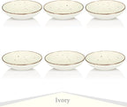 Esfour 8 Inch Porcelain Pasta Bowl, 16 Ounces Salad Bowls, Microwave & Dishwasher Safe, Sturdy & Stackable, Set of 6 Ceramic bowls Plates Set, Wide Shallow salad Bowls Set, Classic Assorted Colors