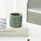 Ceramic Espresso Cups Set of 2 or 4-3oz Demitasse Cups for Coffee & Tea, No Handles, Durable & Dishwasher Safe (green, 2)