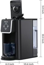 Mecity Coffee Maker 3 in 1 Single Serve Coffee Machine, Compatible with K cup Capsules, Instant Coffee Pot, Tea maker, 6,8,10 Oz Cup, Removable 50 Oz Water Reservoir, 120V 1150W, Dark Grey